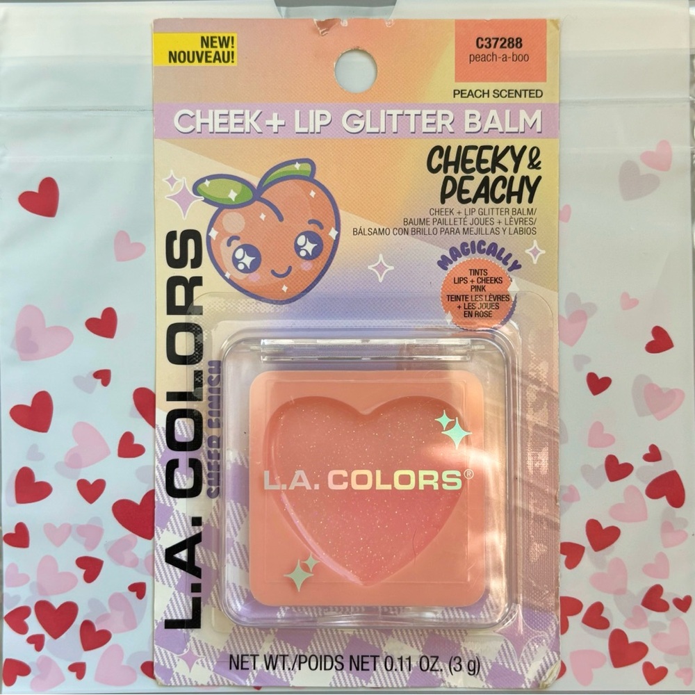 L.A. Colors “Peach-a-Boo” Cheek + Lip Glitter Balm